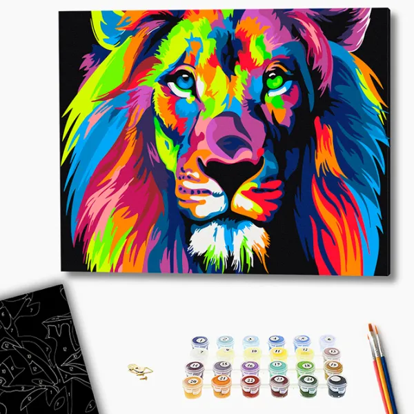 Картина по номерам BrushMe Радужный лев BSB0031FC 50 x 40 см / Горизонтальная photo 3