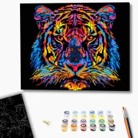 Картина по номерам BrushMe Разноцветный тигр BSB0024FC 50 x 40 см / Горизонтальная photo 2