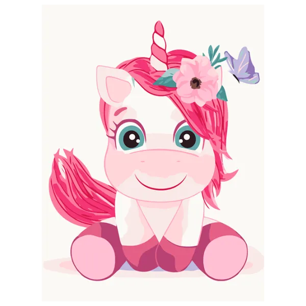 Pictură pe numere BrushMe Unicorn drăguț KBS7108FC 40 x 30 cm / Verticală photo 1 Pictură pe numere BrushMe Unicorn drăguț KBS7108FC 40 x 30 cm / Verticală photo 1