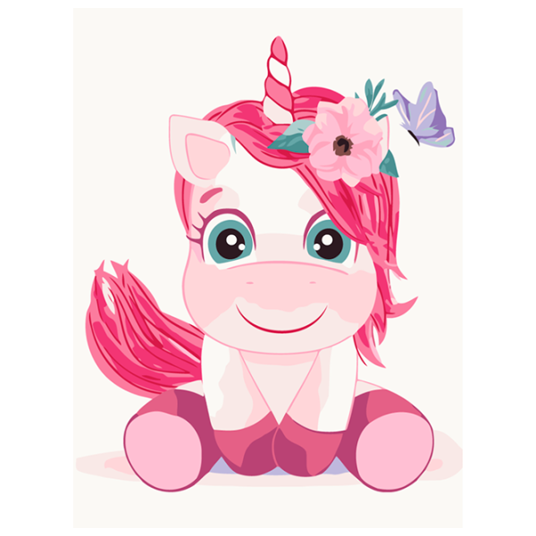 Pictură pe numere BrushMe Unicorn drăguț KBS7108FC 40 x 30 cm / Verticală photo 1 Pictură pe numere BrushMe Unicorn drăguț KBS7108FC 40 x 30 cm / Verticală photo 1