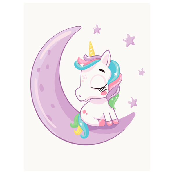 Pictură pe numere BrushMe Unicorn pe lună KBS7119FC 40 x 30 cm / Verticală photo 1