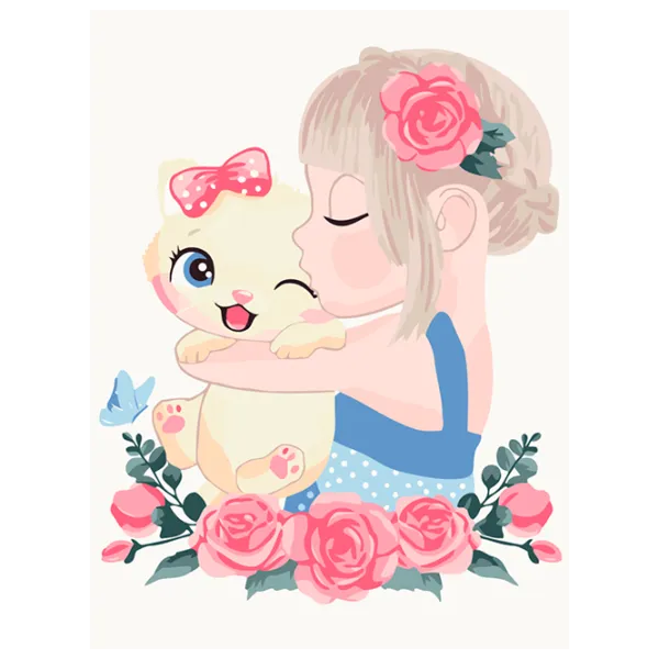 Pictură pe numere BrushMe Pisicuță în îmbrățișare KBS7122FC 40 x 30 cm / Verticală photo 1 Pictură pe numere BrushMe Pisicuță în îmbrățișare KBS7122FC 40 x 30 cm / Verticală photo 1