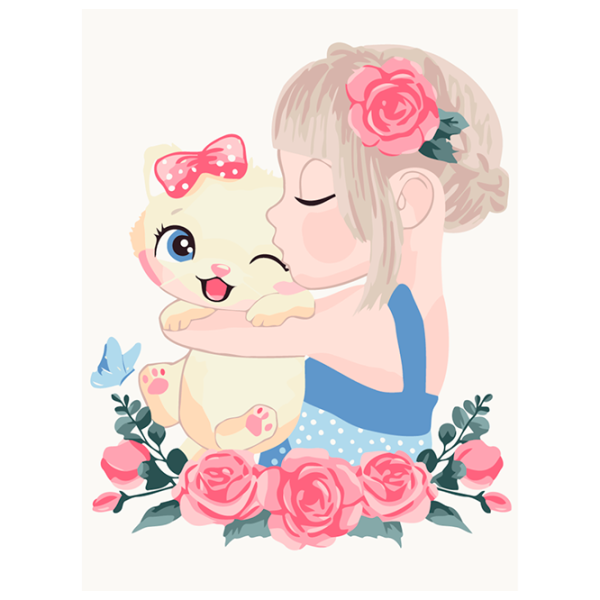 Pictură pe numere BrushMe Pisicuță în îmbrățișare KBS7122FC 40 x 30 cm / Verticală photo 1 Pictură pe numere BrushMe Pisicuță în îmbrățișare KBS7122FC 40 x 30 cm / Verticală photo 1