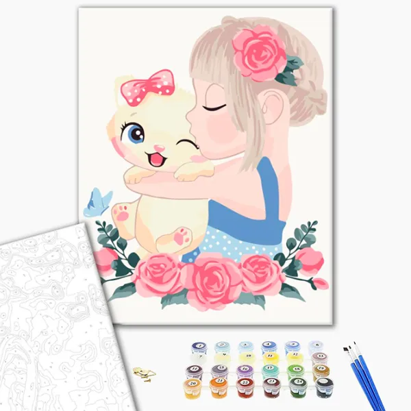 Pictură pe numere BrushMe Pisicuță în îmbrățișare KBS7122FC 40 x 30 cm / Verticală photo 2 Pictură pe numere BrushMe Pisicuță în îmbrățișare KBS7122FC 40 x 30 cm / Verticală photo 2