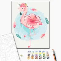 Pictură pe numere BrushMe Flamingo înfloritor KBS0100FC 40 x 30 cm / Verticală photo 2