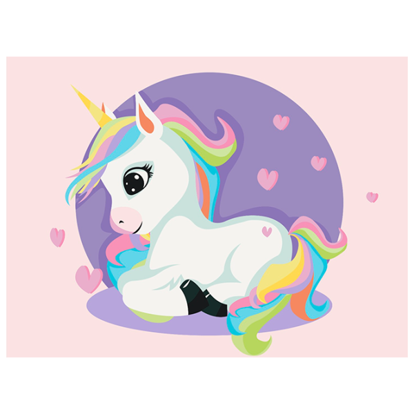 Картина по номерам BrushMe Единорог в сердечках KBS0074FC 40 x 30 cm / Горизонтальная photo 1