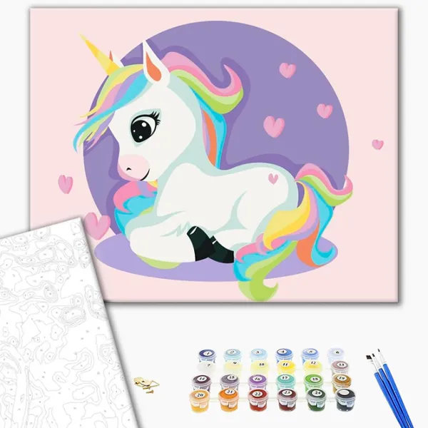 Картина по номерам BrushMe Единорог в сердечках KBS0074FC 40 x 30 cm / Горизонтальная photo 2