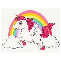 Pictură pe numere BrushMe Unicorn în culori de curcubeu KBS7125FC 40 x 30 cm / Orizontală