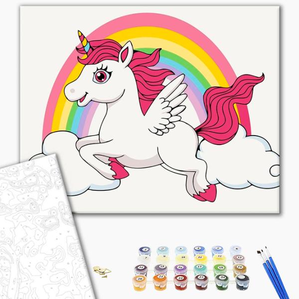 Pictură pe numere BrushMe Unicorn în culori de curcubeu KBS7125FC 40 x 30 cm / Orizontală photo 3 Pictură pe numere BrushMe Unicorn în culori de curcubeu KBS7125FC 40 x 30 cm / Orizontală photo 3