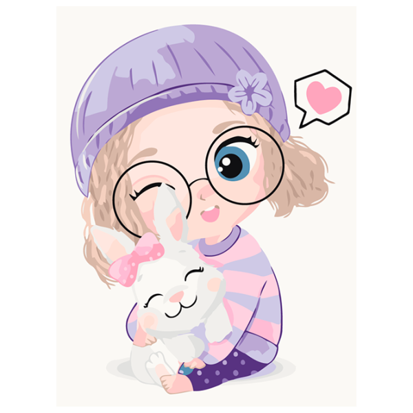 Картина по номерам BrushMe Девочка с кроликом KBS7124FC 40 x 30 cm / Вертикальная photo 1 Картина по номерам BrushMe Девочка с кроликом KBS7124FC 40 x 30 cm / Вертикальная photo 1