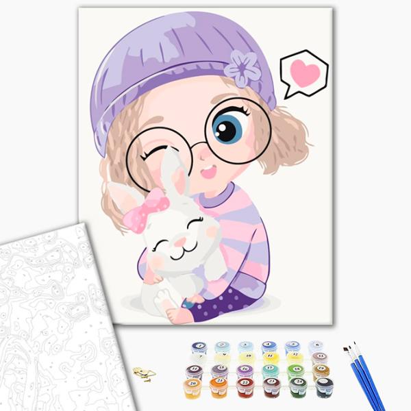 Картина по номерам BrushMe Девочка с кроликом KBS7124FC 40 x 30 cm / Вертикальная photo 2 Картина по номерам BrushMe Девочка с кроликом KBS7124FC 40 x 30 cm / Вертикальная photo 2