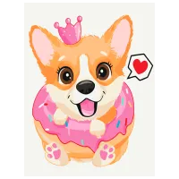 Pictură pe numere BrushMe Prințesa corgi KBS7102FC 40 x 30 cm / Verticală