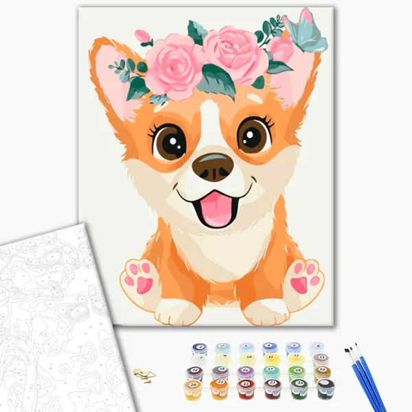 Pictură pe numere BrushMe Corgi cu o coroană KBS7097FC 40 x 30 cm / Verticală photo 3 Pictură pe numere BrushMe Corgi cu o coroană KBS7097FC 40 x 30 cm / Verticală photo 3