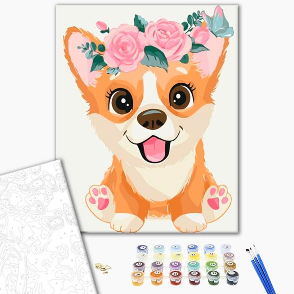 Pictură pe numere BrushMe Corgi cu o coroană KBS7097FC 40 x 30 cm / Verticală photo 3 Pictură pe numere BrushMe Corgi cu o coroană KBS7097FC 40 x 30 cm / Verticală photo 3