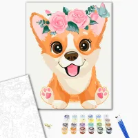 Картина по номерам BrushMe Корги с короной KBS7097FC 40 x 30 cm / Вертикальная photo 3