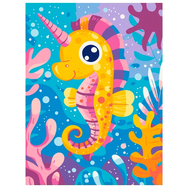 Pictură pe numere BrushMe Unicornul de mare KBS0156FC 40 x 30 cm / Verticală photo 1