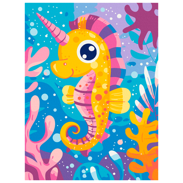 Pictură pe numere BrushMe Unicornul de mare KBS0156FC 40 x 30 cm / Verticală photo 1