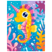 Pictură pe numere BrushMe Unicornul de mare KBS0156FC 40 x 30 cm / Verticală