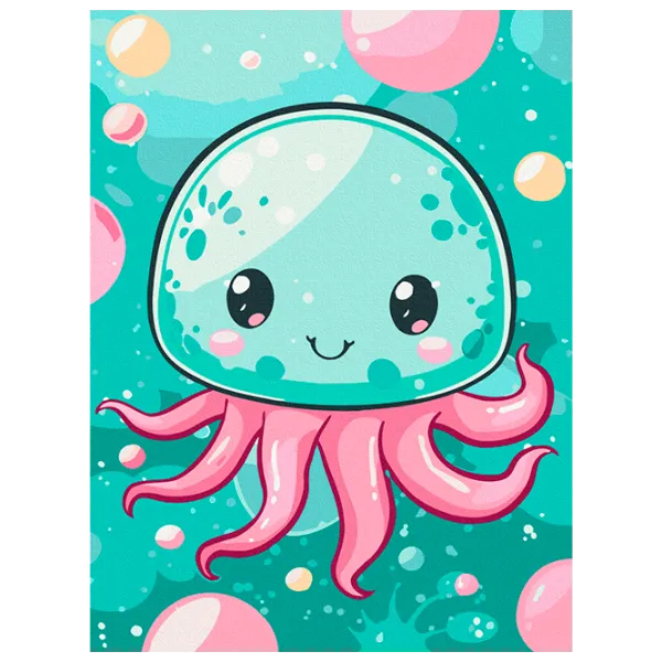 Картина по номерам BrushMe Весела медуза KBS0155FC 40 x 30 cm / Вертикальная photo 1