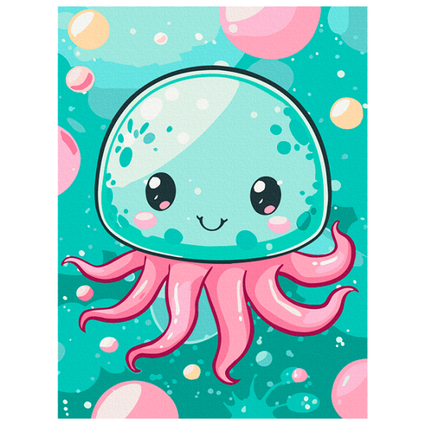 Картина по номерам BrushMe Весела медуза KBS0155FC 40 x 30 cm / Вертикальная photo 1