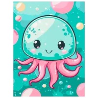 Картина по номерам BrushMe Весела медуза KBS0155FC 40 x 30 cm / Вертикальная