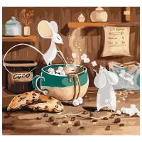 Pictură pe numere BrushMe Cacao pentru șoricei SBS014FC 40 x 30 cm / Verticală