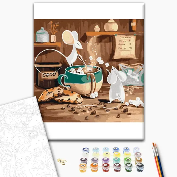 Pictură pe numere BrushMe Cacao pentru șoricei SBS014FC 40 x 30 cm / Verticală photo 2