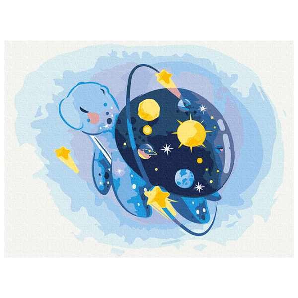 Pictură pe numere BrushMe Broasca țestoasă spațială KBS0103FC 40 x 30 cm / Orizontală photo 1