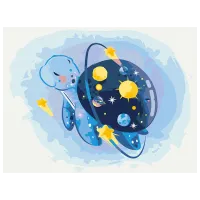 Pictură pe numere BrushMe Broasca țestoasă spațială KBS0103FC 40 x 30 cm / Orizontală