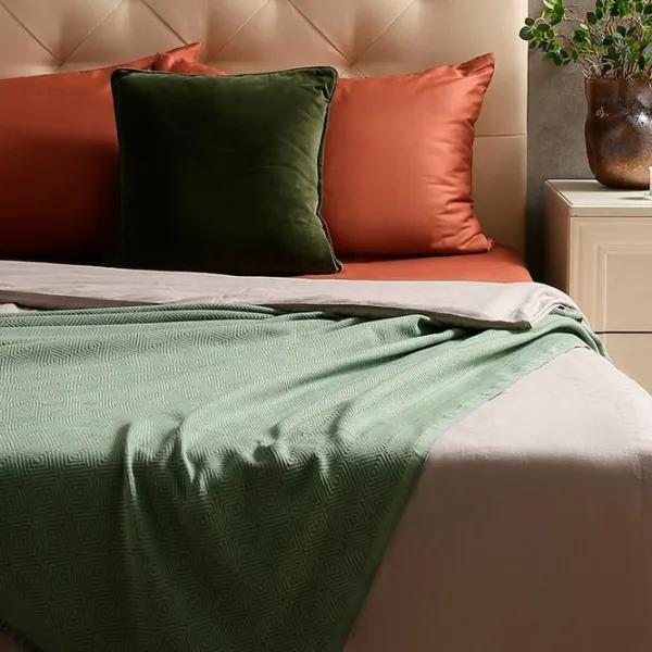 Покрывало Issimo Home MAIA Хлопок / Зеленый photo 2 Покрывало Issimo Home MAIA Хлопок / Зеленый photo 2