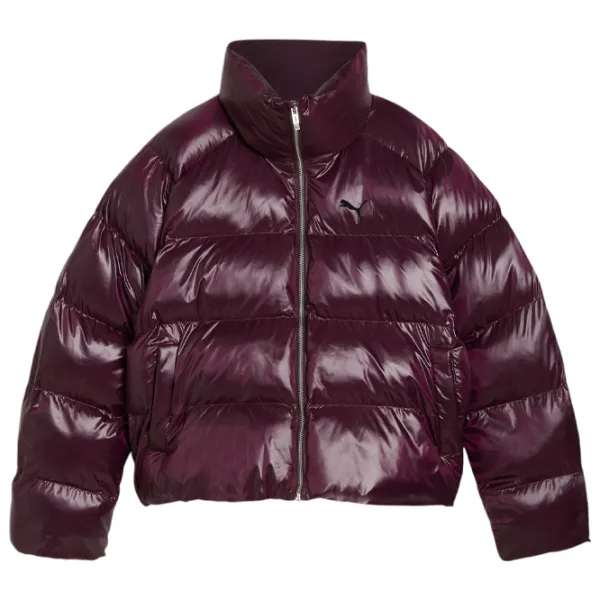 Scurtă pentru femei Puma Shiny Puffer Jacket Toamnă - Iarnă / Plum photo 1