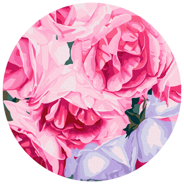 Pictură pe numere BrushMe Trandafiri roz RC00075FC 30 x 30 cm / Verticală photo 1
