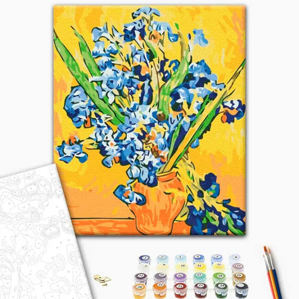 Pictură pe numere BrushMe Iriși într-o vază. Vincent Van Gogh BS52876FC 50 x 40 cm / Verticală photo 2