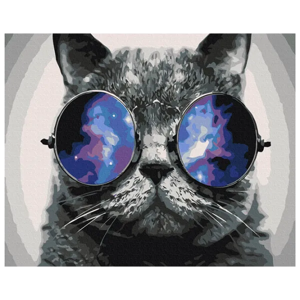 Pictură pe numere BrushMe Pisicul în Miami BS29637FC 50 x 40 cm / Orizontală photo 1