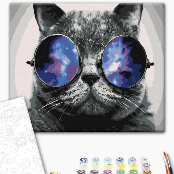 Pictură pe numere BrushMe Pisicul în Miami BS29637FC 50 x 40 cm / Orizontală photo 2