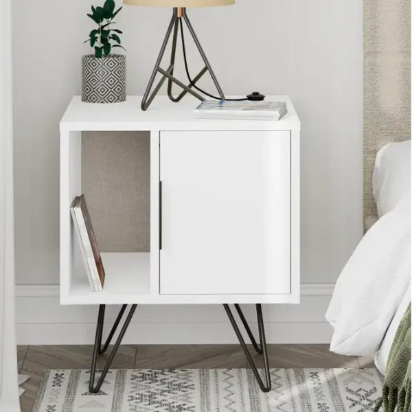 Noptiere Decortie GLYNN  58 x 50.2 x 44.6 / PAL / White photo 3 Noptiere Decortie GLYNN  58 x 50.2 x 44.6 / PAL / White photo 3