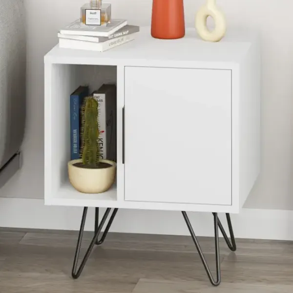 Noptiere Decortie GLYNN  58 x 50.2 x 44.6 / PAL / White photo 5 Noptiere Decortie GLYNN  58 x 50.2 x 44.6 / PAL / White photo 5