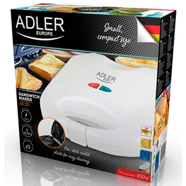 Сэндвичница Adler AD-301 850 Вт / Белый photo 6