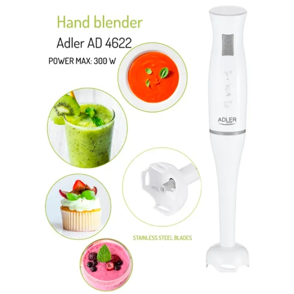 Blender de mână Adler AD-4622 200 W / White photo 3