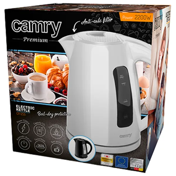 Ceainic electric Camry CR-1255 1.7l / Ascuns / White photo 5