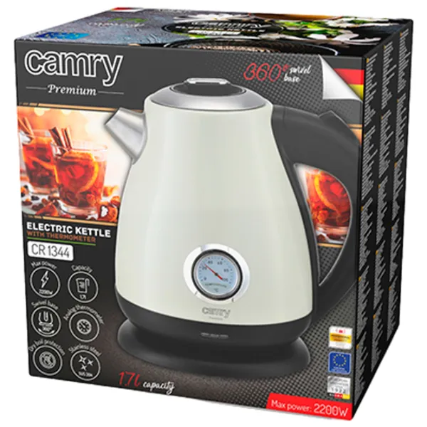 Ceainic electric Camry CR-1344 1.7l / Ascuns / Cream photo 6