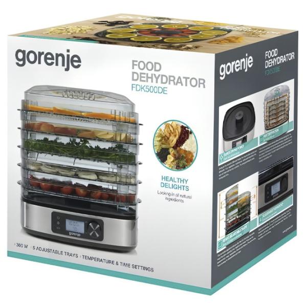 Uscător de fructe și legume Gorenje FDK500DE  380 W / Inox photo 3