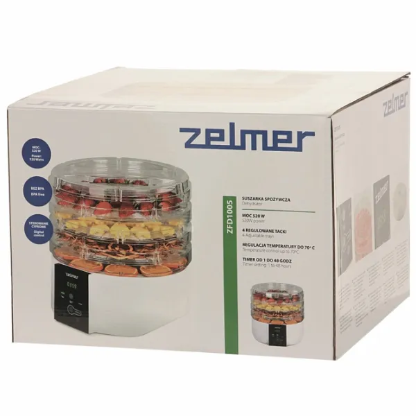 Uscător de fructe și legume ZELMER ZFD1005  520 W / White photo 4