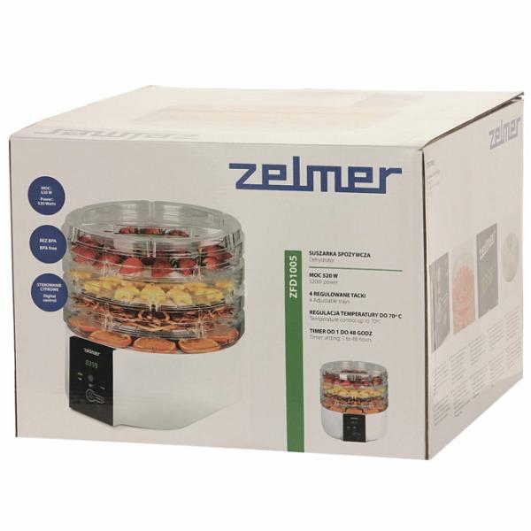 Uscător de fructe și legume ZELMER ZFD1005  520 W / White photo 4