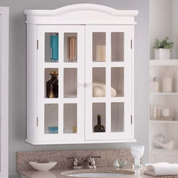 Dulap suspendat pentru baie Costway HW57080  MDF / White photo 3