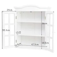 Dulap suspendat pentru baie Costway HW57080 MDF / White photo 4