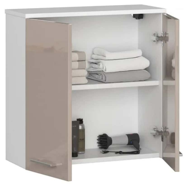 Dulap suspendat pentru baie Acord Fin W60 2D  PAL / Cappucino photo 2
