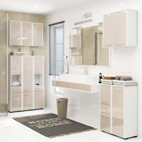 Dulap suspendat pentru baie Acord Fin W60 2D  PAL / Cappucino photo 3