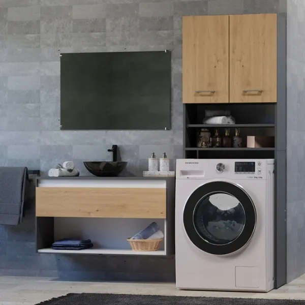 Шкаф для стиральных машин TopEshop Pola DK  ДСП / Grey photo 2