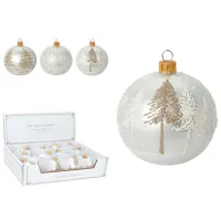 Jucării pentru brad Christmas 48974 10 cm / White